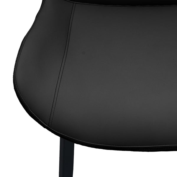 English Elm Black Pu Leather Dining Chairs Set Of 2 - Modern Ergonomic Design For Kitchen, Restaurant & Living Room T3967P384543