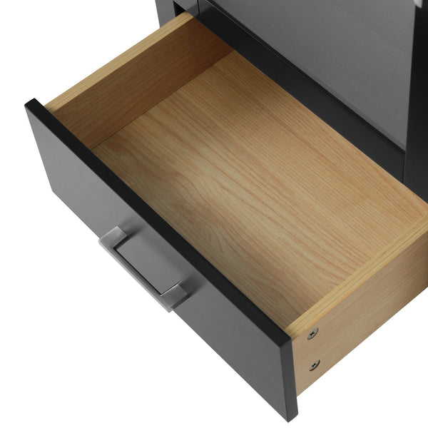 English Elm 20-Inch modern bathroom vanity with ceramic sink, soft-close door and ample storage for small spaces Black WF324691AAB