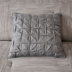 English Elm 7 Piece Printed Seersucker Comforter Set - Modern Grey Ensemble For Queen Bed With Decorative Pillows B03597114