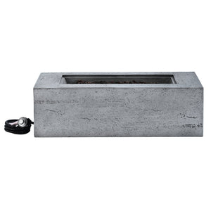 English Elm U_style Rectangular Outdoor Propane Fire Pit Mgo Set with Tank Cover Table Grey WY000498AAE