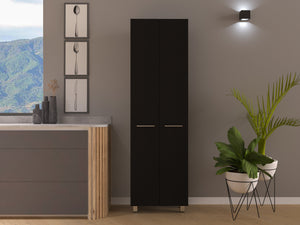 English Elm Pantry Tall Storage Cabinet with Five Shelves for Kitchen, Pantry, or Laundry Room Organization and Style Black 31.5 L x 16.54 W x 5.91 H B097S00160