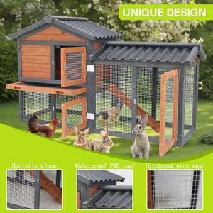 English Elm Three Story Solid Wood Outdoor Cat Villa with Balcony Weatherproof Feral Shelter W1431P284964