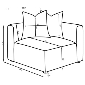 English Elm Colleen Terracotta Corner Chair With Pillows - Stylish Modular Seating For Modern Living Spaces B062P358077