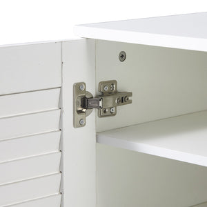 English Elm Multi Functional Shoe Storage Cabinet with Bench and Cushion, 7+3 Adjustable Panels, Ventilated Design for Entryway Ancient White 51.97 L x 17.32 W x 10.24 H W2948P245229