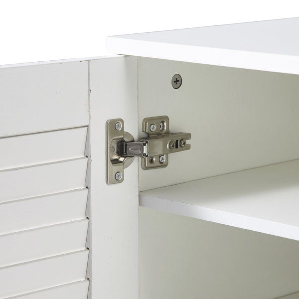 English Elm Multi Functional Shoe Storage Cabinet with Bench and Cushion, 7+3 Adjustable Panels, Ventilated Design for Entryway Ancient White 51.97 L x 17.32 W x 10.24 H W2948P245229