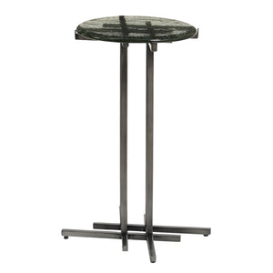 Glass Top Spot Table with Metal Base Pedestal Gray with Metal Finish P301550 Pulaski Furniture