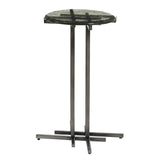 Glass Top Spot Table with Metal Base Pedestal