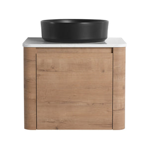 English Elm 24'' Wall-Mounted Bathroom Vanity With Ceramic Sink, Soft-Close Door & Space-Saving Design For Elegance W999S00393