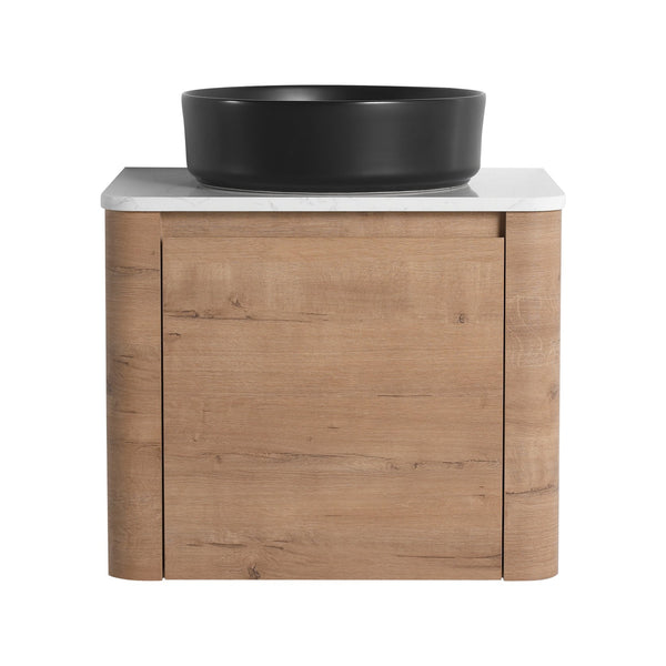 English Elm 24'' Wall-Mounted Bathroom Vanity With Ceramic Sink, Soft-Close Door & Space-Saving Design For Elegance W999S00393