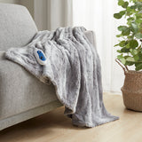 Beautyrest Zuri Glam/Luxury Oversized Faux Fur Heated Throw BR54-0859 Grey