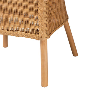 English Elm Classic Rattan and Woven Bistro Counter Stools Set of Two for Kitchen or Breakfast Nook B2750P467762