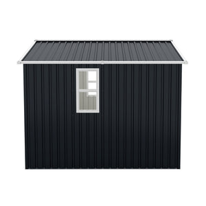 English Elm Outdoor Steel Storage Shed 8x10 Iron Frame Four Windows Lockable Doors Weather Resistant W1598P382331