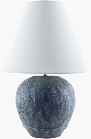 Livabliss Bagre Ceramic Art Deco Table Lamp with Linen Shade and Iron Finial for Bedroom BAG-001