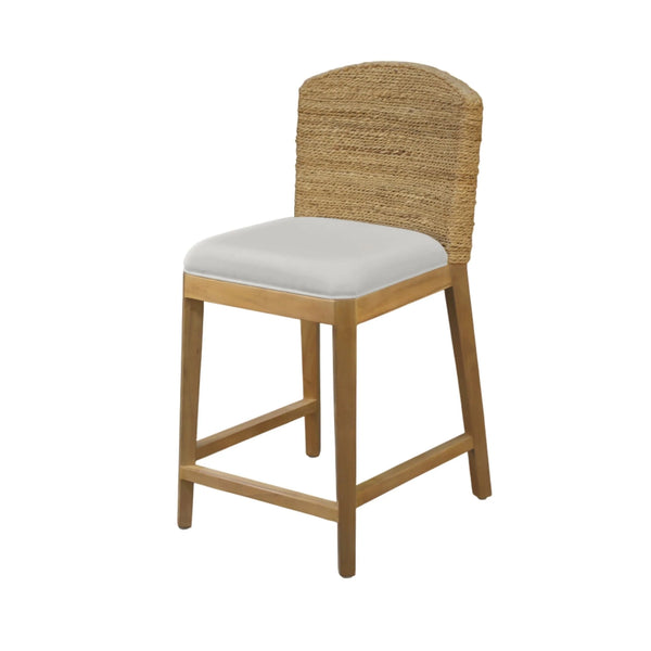 Bahia Handwoven Banana Twist Counter Stools Set of 2 Coastal Boho Kitchen Seating