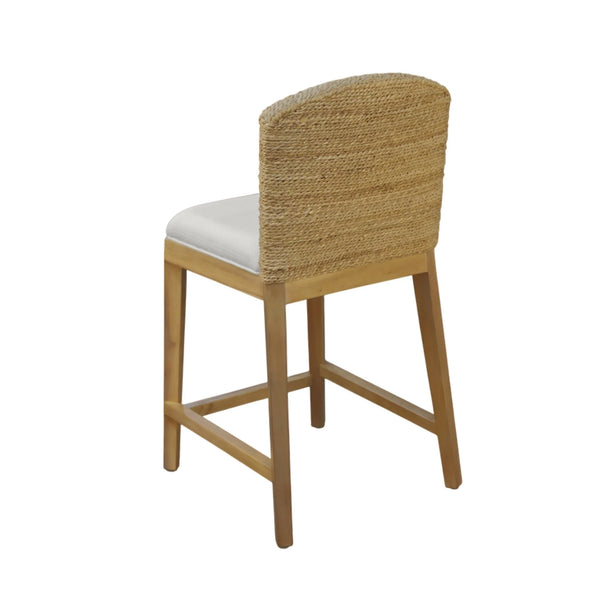 Bahia Handwoven Banana Twist Counter Stools Set of 2 Coastal Boho Kitchen Seating