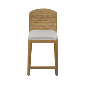 Bahia Handwoven Banana Twist Counter Stools Set of 2 Coastal Boho Kitchen Seating