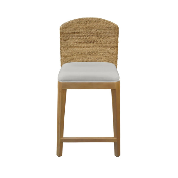 Bahia Handwoven Banana Twist Counter Stools Set of 2 Coastal Boho Kitchen Seating