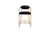 VIG Furniture Modrest Baird - Modern Grey Velvet + Brass Counter Chair VGMY-2847-26-GRY