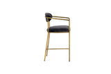 VIG Furniture Modrest Baird - Modern Grey Velvet + Brass Counter Chair VGMY-2847-26-GRY