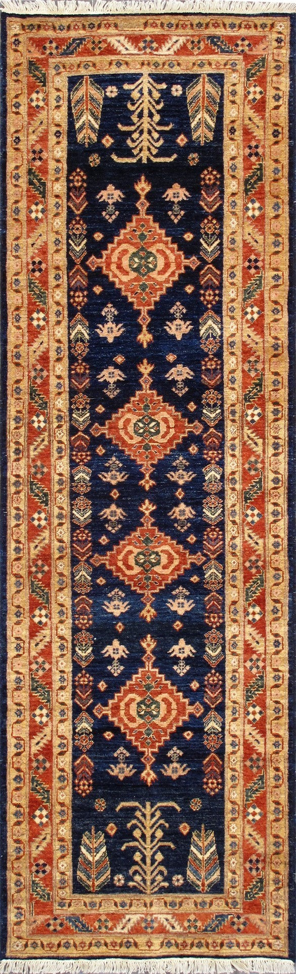 Pasargad Home Shirvan Hand-knotted Navy Lamb's Wool Runner - Timeless Elegance For Any Space   Pqs-422 2.08x9