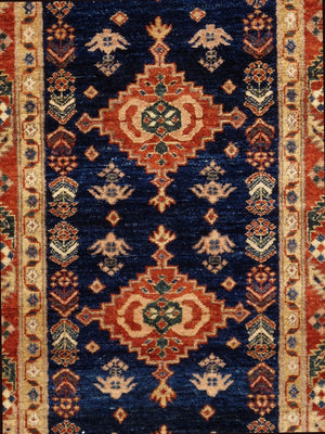 Pasargad Home Shirvan Hand-knotted Navy Lamb's Wool Runner - Timeless Elegance For Any Space   Pqs-422 2.08x9