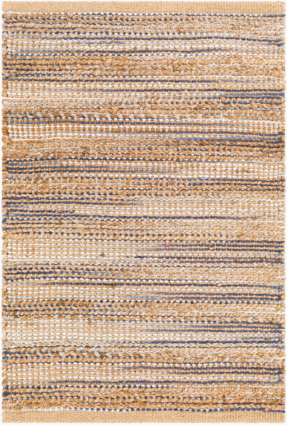Surya Bali Handmade Jute & Cotton 27" X 45" Flat Weave Rug - Perfect Cottage-style Home Decor Accent! Blue Jute,Cotton Bal2305-2339