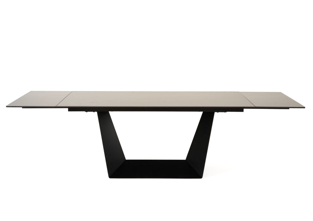 VIG Furniture Modrest Baldwin - Modern Black Ceramic & Black Metal Extendable Dining Table VGNS-GD8684-CB-BLK