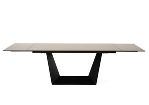 VIG Furniture Modrest Baldwin - Modern Black Ceramic & Black Metal Extendable Dining Table VGNS-GD8684-CB-BLK