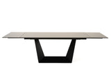 VIG Furniture Modrest Baldwin - Modern Black Ceramic & Black Metal Extendable Dining Table VGNS-GD8684-CB-BLK