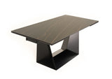 VIG Furniture Modrest Baldwin - Modern Black Ceramic & Black Metal Extendable Dining Table VGNS-GD8684-CB-BLK