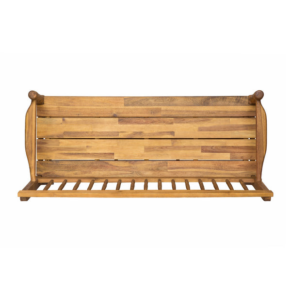 English Elm Imperial Solid Acacia Wood Farmhouse Bench with Lower Shelf for Entryway 62539.00