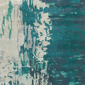 Surya Banshee Ban-3306 2' X 3' Hand Tufted Rug - Luxurious Viscose And Wool Blend For Modern Elegance Blue Wool,Viscose Ban3343-23