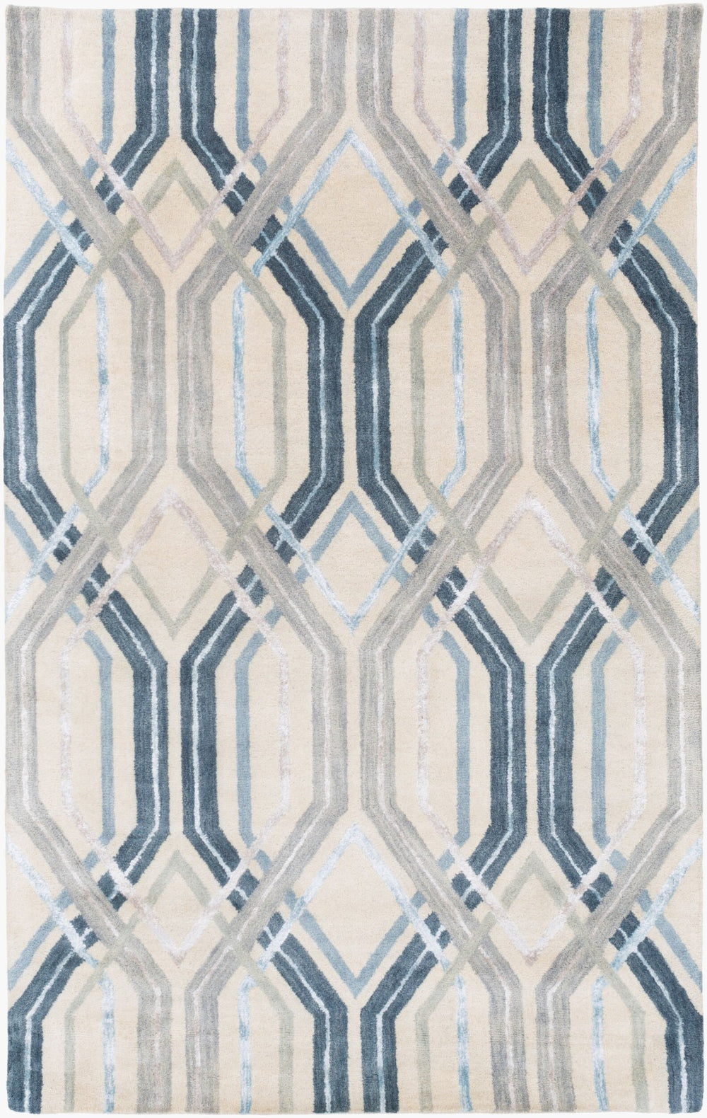 Surya Banshee Ban-3306 2' X 3' Hand Tufted Rug - Luxurious Viscose And Wool Blend For Modern Elegance Blue Wool,Viscose Ban3390-23