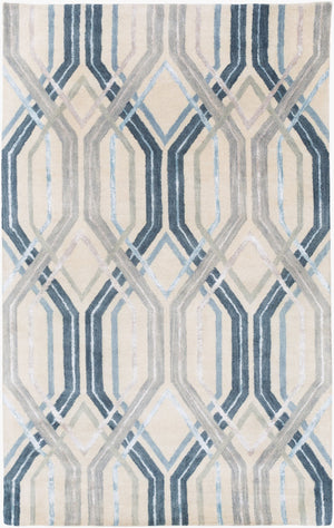 Surya Banshee Ban-3306 2' X 3' Hand Tufted Rug - Luxurious Viscose And Wool Blend For Modern Elegance Blue Wool,Viscose Ban3390-23