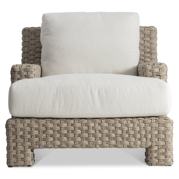 Bernhardt Bernhardt Trieste Outdoor Chair With Deep All-Weather Wicker, Ergonomic Cushions & Modern Geometry - Made to Order O1413A
