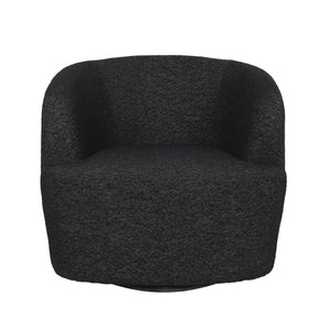 English Elm Christopher Knight Home® - Swivel Upholstered Accent Chair with Plush Fabric Comfort and 360° Rotation for Living Rooms Black 74240.00BLKBCL
