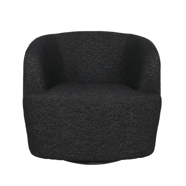 English Elm Christopher Knight Home® - Swivel Upholstered Accent Chair with Plush Fabric Comfort and 360° Rotation for Living Rooms Black 74240.00BLKBCL