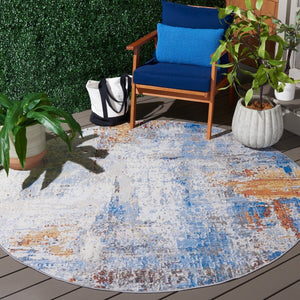 Safavieh Barbados 537 Power Loomed Indoor / Outdoor Rug Ivory / Blue Rust BAR537A-9
