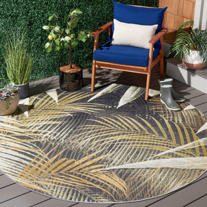 Safavieh Barbados 549 Power Loomed Indoor / Outdoor Rug Black Green / Gold BAR549Z-9