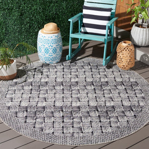 Safavieh Barbados 557 Power Loomed Indoor / Outdoor Rug Black / Ivory BAR557Z-9