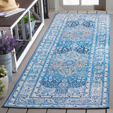 Safavieh Barbados 558 BAR558 Power Loomed Indoor / Outdoor Rug Blue / Ivory BAR558M-7SQ