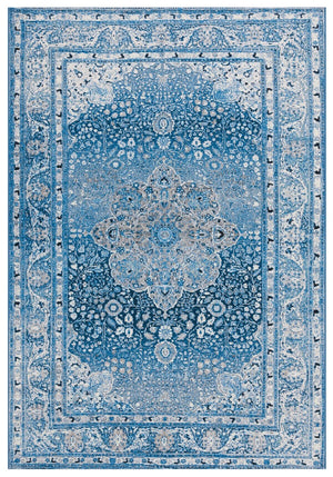 Safavieh Barbados 558 BAR558 Power Loomed Indoor / Outdoor Rug Blue / Ivory BAR558M-7SQ