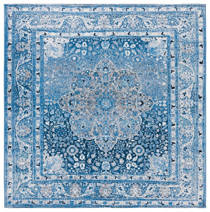 Safavieh Barbados 558 BAR558 Power Loomed Indoor / Outdoor Rug Blue / Ivory BAR558M-7SQ