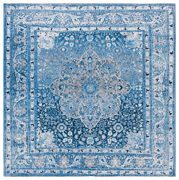 Safavieh Barbados 558 BAR558 Power Loomed Indoor / Outdoor Rug Blue / Ivory BAR558M-7SQ