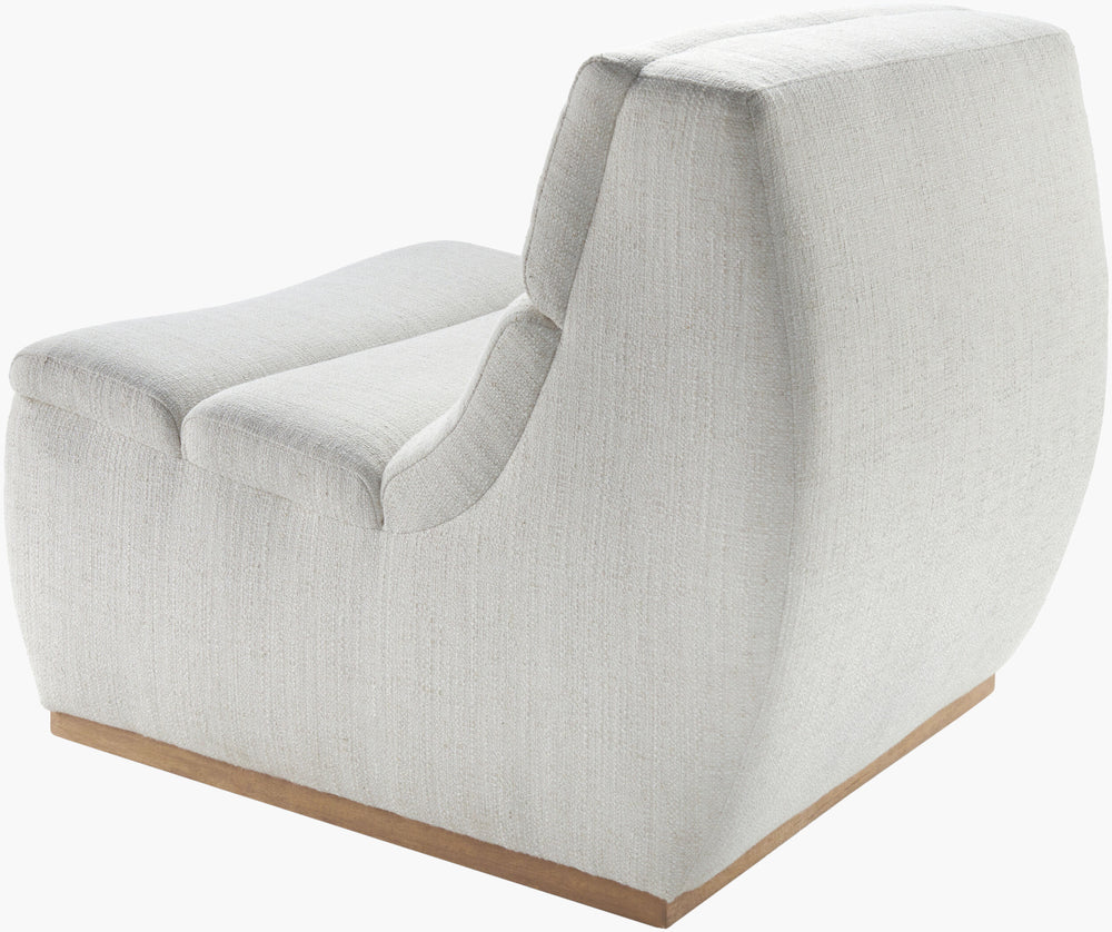 Surya Barber 32"H Accent Chair - Stylish Polyester & Rubber Wood Design For Comfort & Modern Elegance Upholstery, White,Base, Gray Polyester,Rubber Wood,Polyurethane Foam,Dacron Barb-001