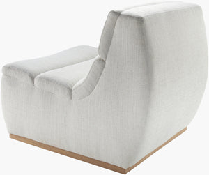 Surya Barber 32"H Accent Chair - Stylish Polyester & Rubber Wood Design For Comfort & Modern Elegance Upholstery, White,Base, Gray Polyester,Rubber Wood,Polyurethane Foam,Dacron Barb-001