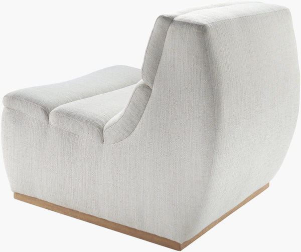 Surya Barber 32"H Accent Chair - Stylish Polyester & Rubber Wood Design For Comfort & Modern Elegance Upholstery, White,Base, Gray Polyester,Rubber Wood,Polyurethane Foam,Dacron Barb-001