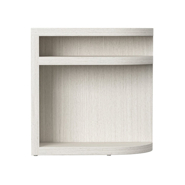 Bernhardt Bernhardt Stratum Mist Side Table With Curved Top, Vertical Partition & 2-Tier Shelving For Storage 325117