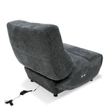 VIG Furniture Divani Casa Basil - Modern Dark Grey Fabric Small Electric Recliner Chair VGSX-22056-RCLNR-SML-EMBONY