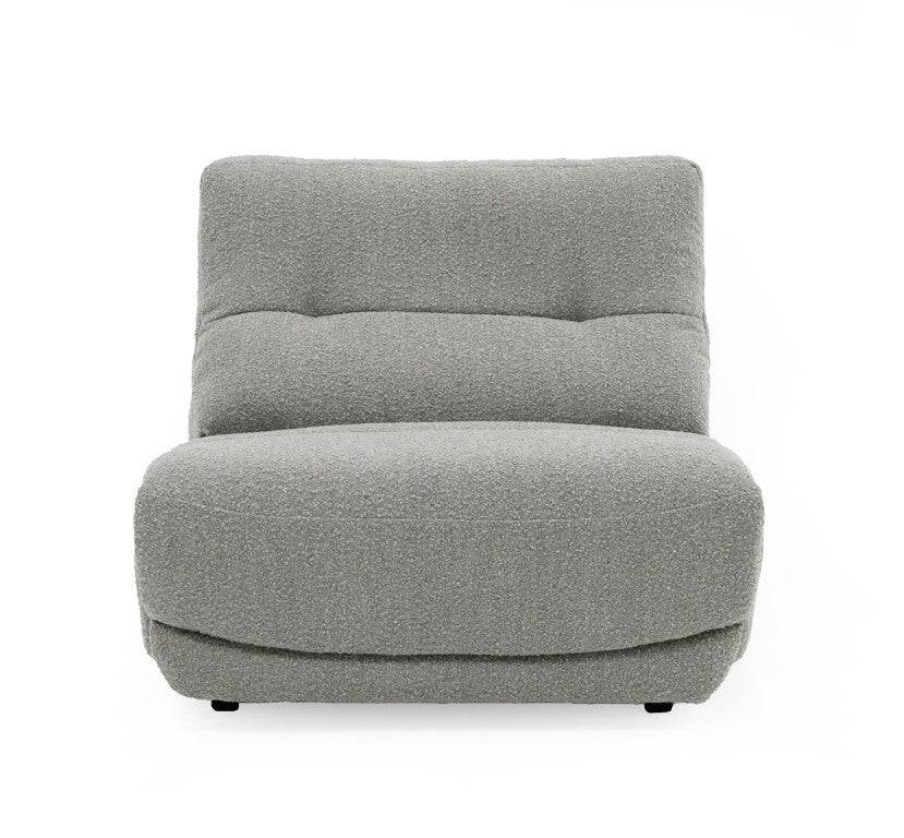 VIG Furniture Basil Modern Grey Fabric Electric Recliner Chair — Armless Sleek Design, Foam Support, Quiet Power Adjustments VGSX-22056-RCLNR-LRG-SLATE